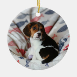 Ornamento cerâmico redondo com foto personalizada