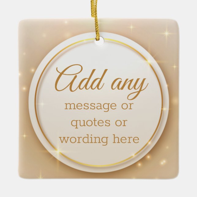 Ornamento cerâmico simples e elegante de feriado D (Frente)