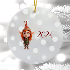 Ornamento Cerâmico Teen Christmas Elf