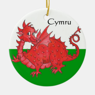 Ornamento cerâmico vermelho bonito do dragão, o