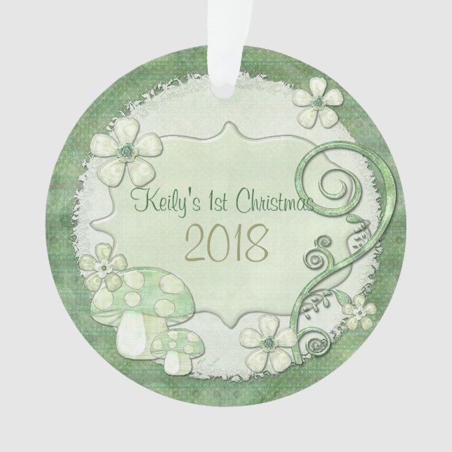 Ornamento Chantily Whimsical Baby Girl 1rua Natal (Frente)
