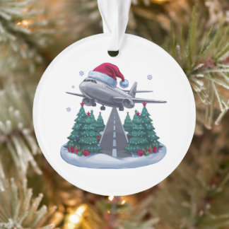 Ornamento Chapéu de Natal de Avião Piloto Aviação Natal