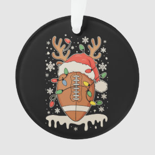 Ornamento Chapéu de Natal de Futebol Luzes de Rena do Papai