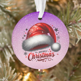 Ornamento Chapéu de Papai Noel Escarlate com Brilho