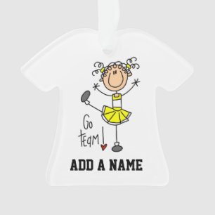 Ornamento Cheerleader da Equipe de Ir Amarelo