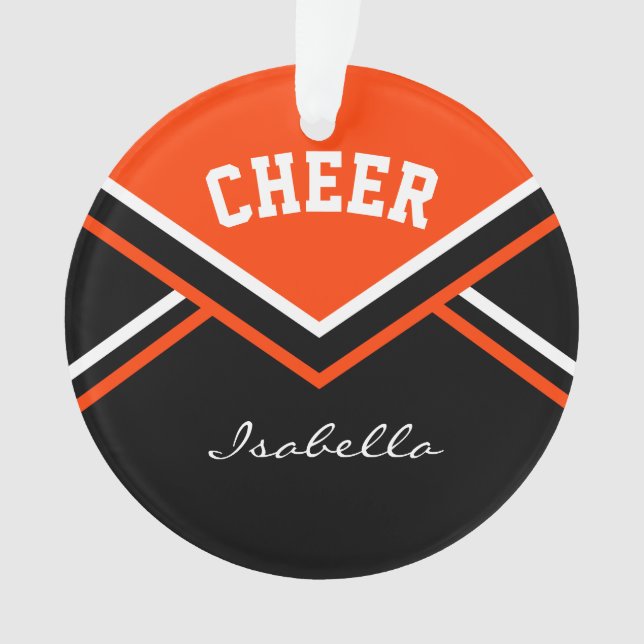 Ornamento Cheerleader Laranja 📣 💖 Cheer (Frente)