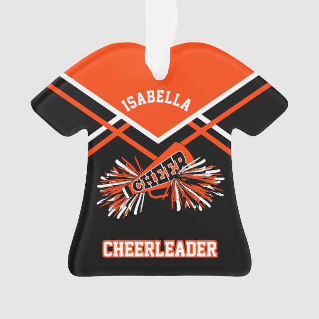 Ornamento Cheerleader Laranja e Preto (Frente)