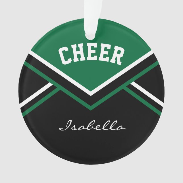 Ornamento Cheerleader Verde Escuro 📣 💖 Saúde (Frente)