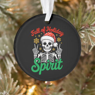 Ornamento Cheio de Espírito Natalino Esqueleto de Natal Paz