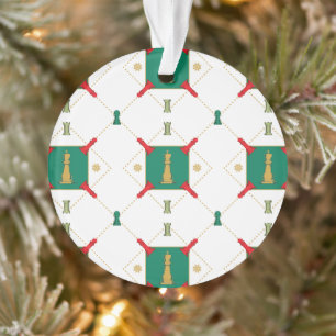 Ornamento Chess Piece Christmas Art - King Rook Snowflakes