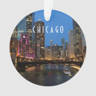 Ornamento Chicago River na Noite