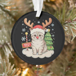 Ornamento Chifre de Rena de Gato Árvore de Natal Festa de Na
