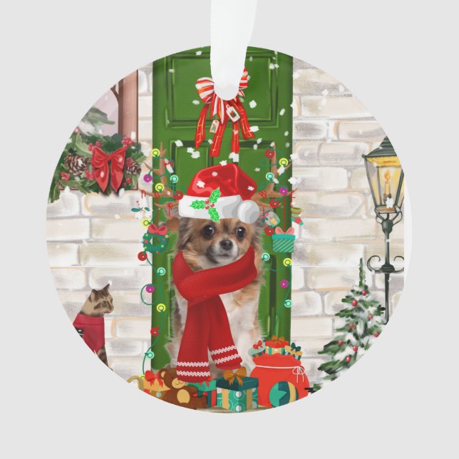 Ornamento Chihuahua Christmas (Frente)