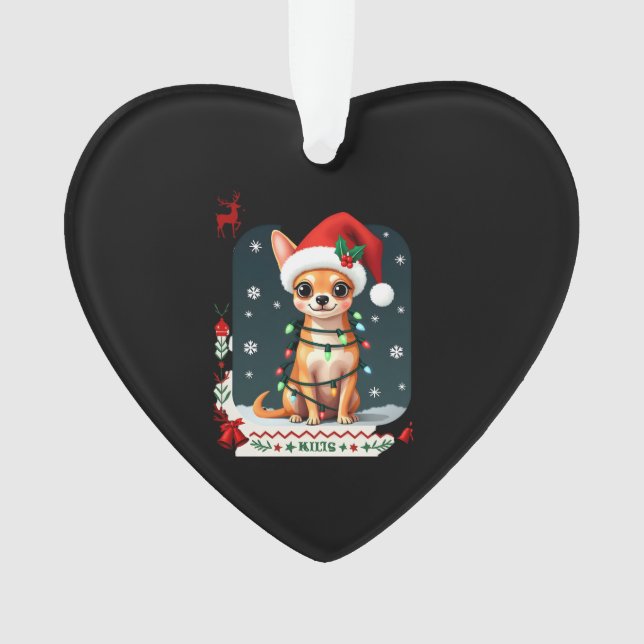 Ornamento Chihuahua Christmas Santa Ugly Sweater Dog Lover X (Frente)