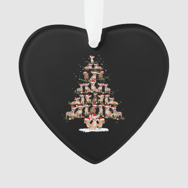 Ornamento Chihuahua Christmas Tree Funny Tee Xmas Chihuahua  (Frente)
