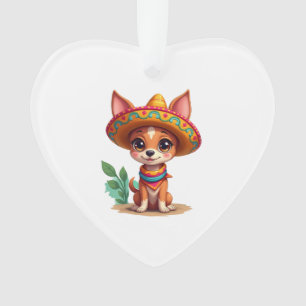 Ornamento Chihuahua México Cinco de Mayo Cachorro Engraçado