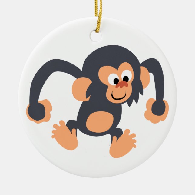 Ornamento Chimpanzé de Bouncy Bonita (Frente)