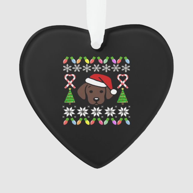 Ornamento Chocolate Labrador Puppy Christmas Santa Oversized (Frente)