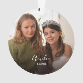Ornamento  Christmas Custom 2-photo White Script
