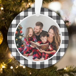 Ornamento Christmas Family Photo Black and White Bufalo
