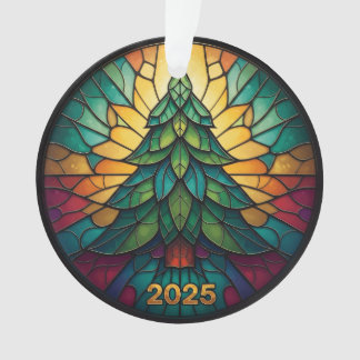 Ornamento Christmas Ornament 2025 Faux Stained Glass Eff. 1