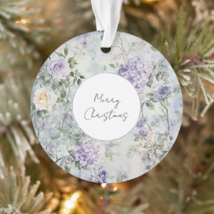 Ornamento Chuva de Noiva Floral Rosa Lavanda Roxa Creme