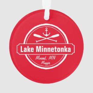Ornamento Cidade e nome da âncora de Minnetonka Minnesota do