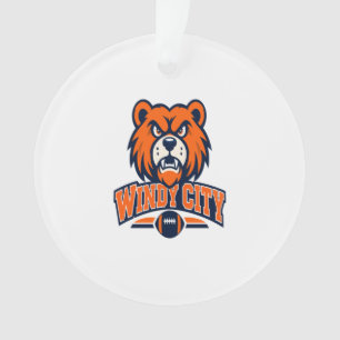 Ornamento Cidade Ventosa Futebol Urso Mascote Fã de Esportes
