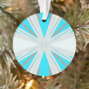 Ornamento Cinza Azul Branco Inverno Floco de Neve Estrela