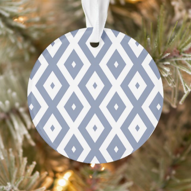 Ornamento Cinza azul e padrão de diamante branco (Árvore)