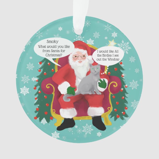 Ornamento Cinzas Engraçadas Visitam Papais noeis Natal Perso (Frente)