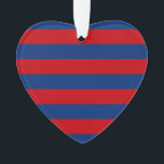 Ornamento Cinzas Horizontais Vermelhos e Azuis<br><div class="desc">Um moderno vibrante vermelho e azul de listras horizontais decor para um belo presente personalizado.</div>