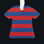 Ornamento Cinzas Horizontais Vermelhos e Azuis<br><div class="desc">Um moderno vibrante vermelho e azul de listras horizontais decor para um belo presente personalizado. Use o link "Perguntar a este Designer" para entrar em contato conosco com suas solicitações especiais de design ou para obter assistência com qualquer das suas necessidades de personalização. Uma ideia de presente de excelente.</div>