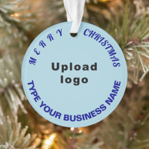 Ornamento Círculo Azul Claro Natal Comercial