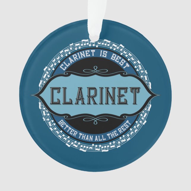 Ornamento Círculo de Notas de Música Clarinet (Frente)