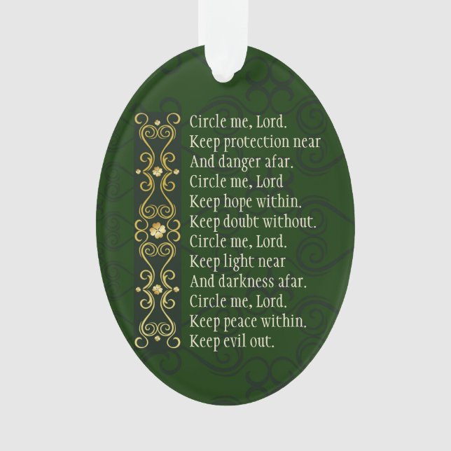 Ornamento Círculo de oração irlandês Me Senhor Personalizado (Frente)