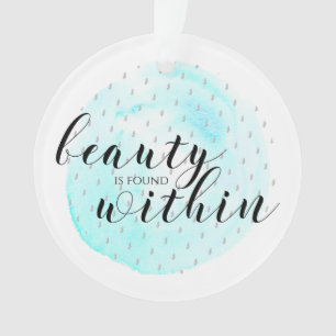 Ornamento Citação de Beleza de Cores Aquáticas
