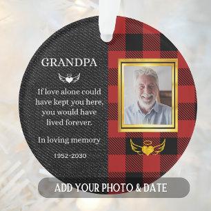 Ornamento Citação Personalizada do Avô de Foto