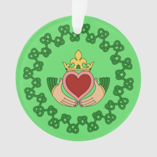 Ornamento Claddagh e Green Knotwork