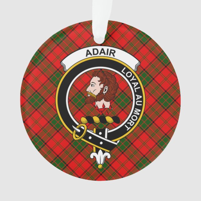 Ornamento Clan Adair Tartan e Crest (Frente)