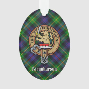 Ornamento Clan Farquharson Crest sobre a Ornação de Tartan