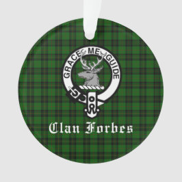 Ornamento Clan Forbes Tartan e Crachá Crest