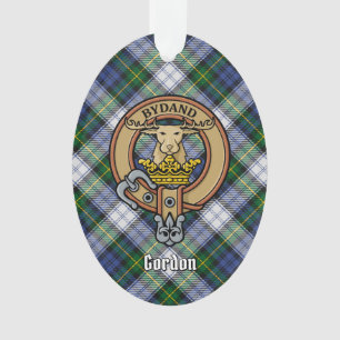 Ornamento Clan Gordon Crest sobre Dress Tartan Ornament