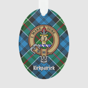 Ornamento Clan Kirkpatrick Crest sobre Tartan