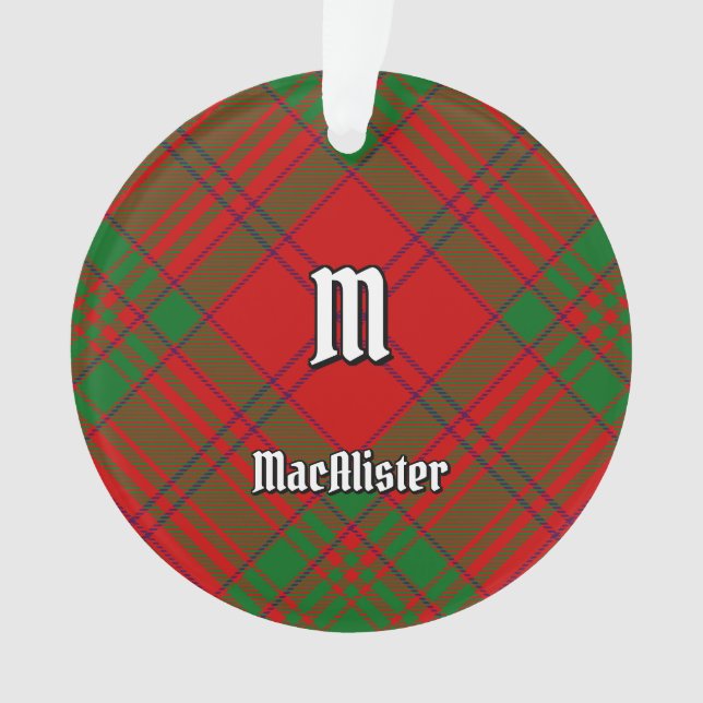Ornamento Clan MacAlister de Glenbarr Tartan (Frente)