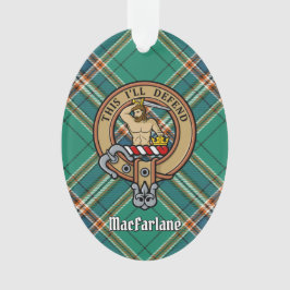 Ornamento Clan MacFarlane Crest sobre a Caça Antiga de Tarta
