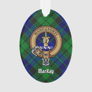 Ornamento Clan MacKay Crest sobre Tartan