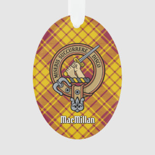 Ornamento Clan MacMillan Crest over Dress Tartan
