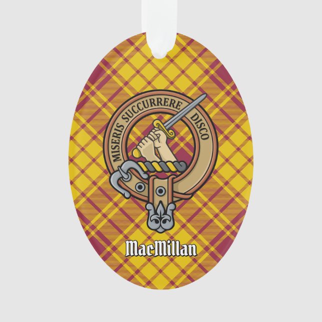 Ornamento Clan MacMillan Crest over Dress Tartan (Frente)