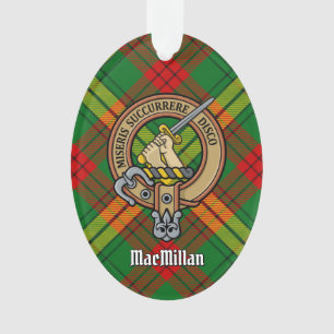 Ornamento Clan MacMillan Crest sobre Tartan